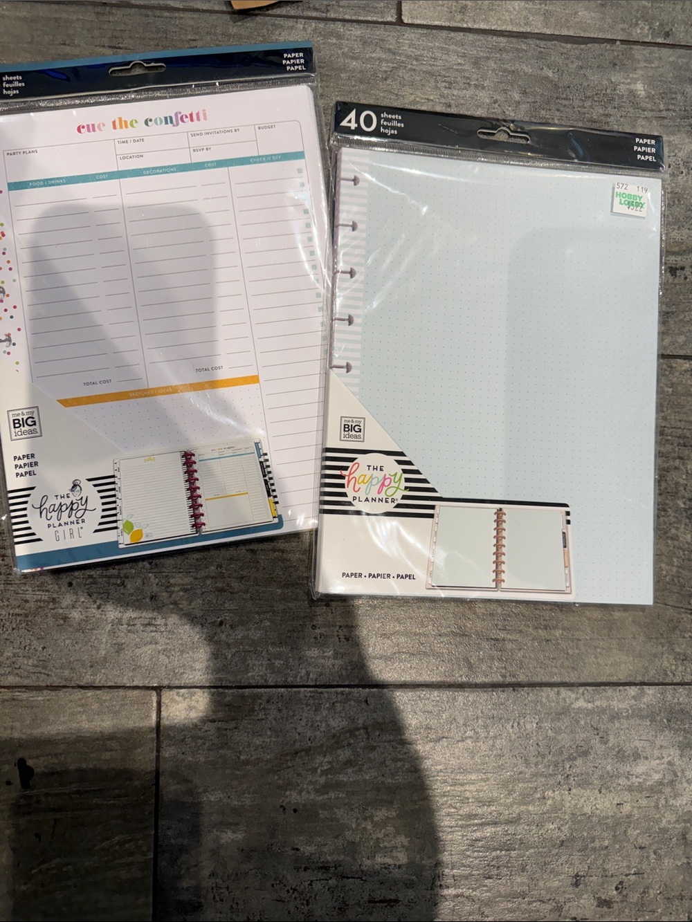 The Happy Planner Refill Pages - White & Light Blue Dot Grid and Lined